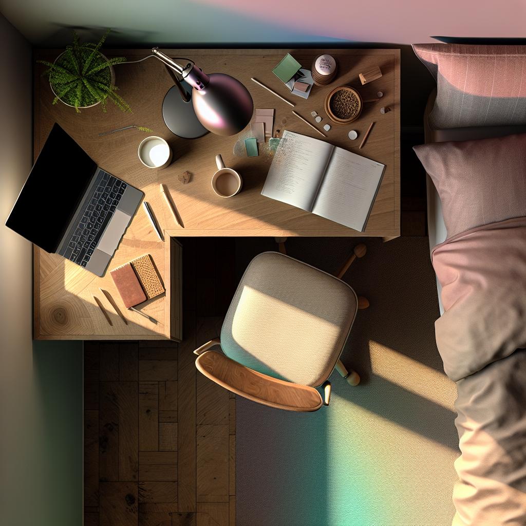 Descubra 10 Inspirações para Integrar Quarto e Escritório com Estilo 3 quarto-com-escritorio