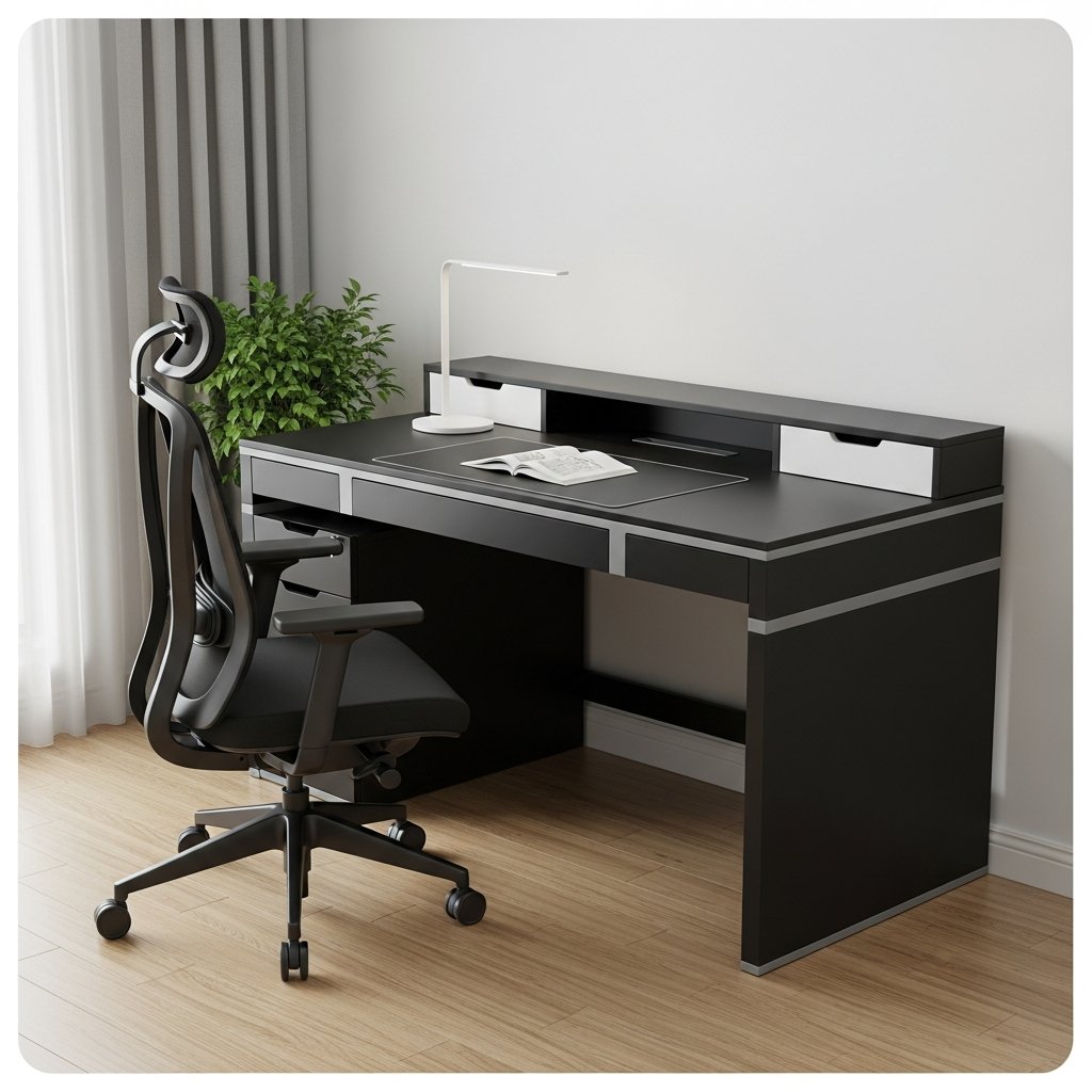 Escrivaninha preta: inspire-se para criar um home office elegante e funcional