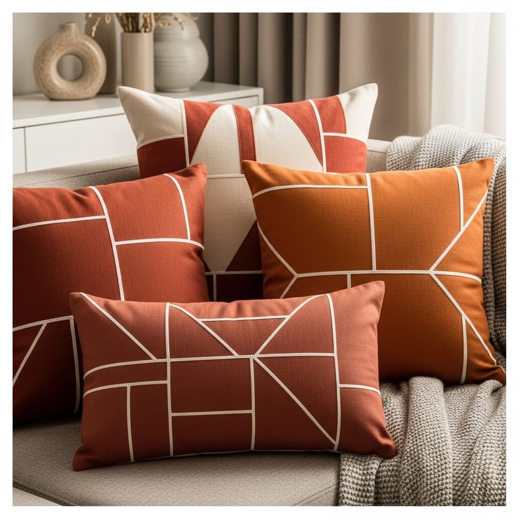 Almofadas Geométricas: Como Escolher e Usar para Transformar a Decoração com Estilo e Conforto