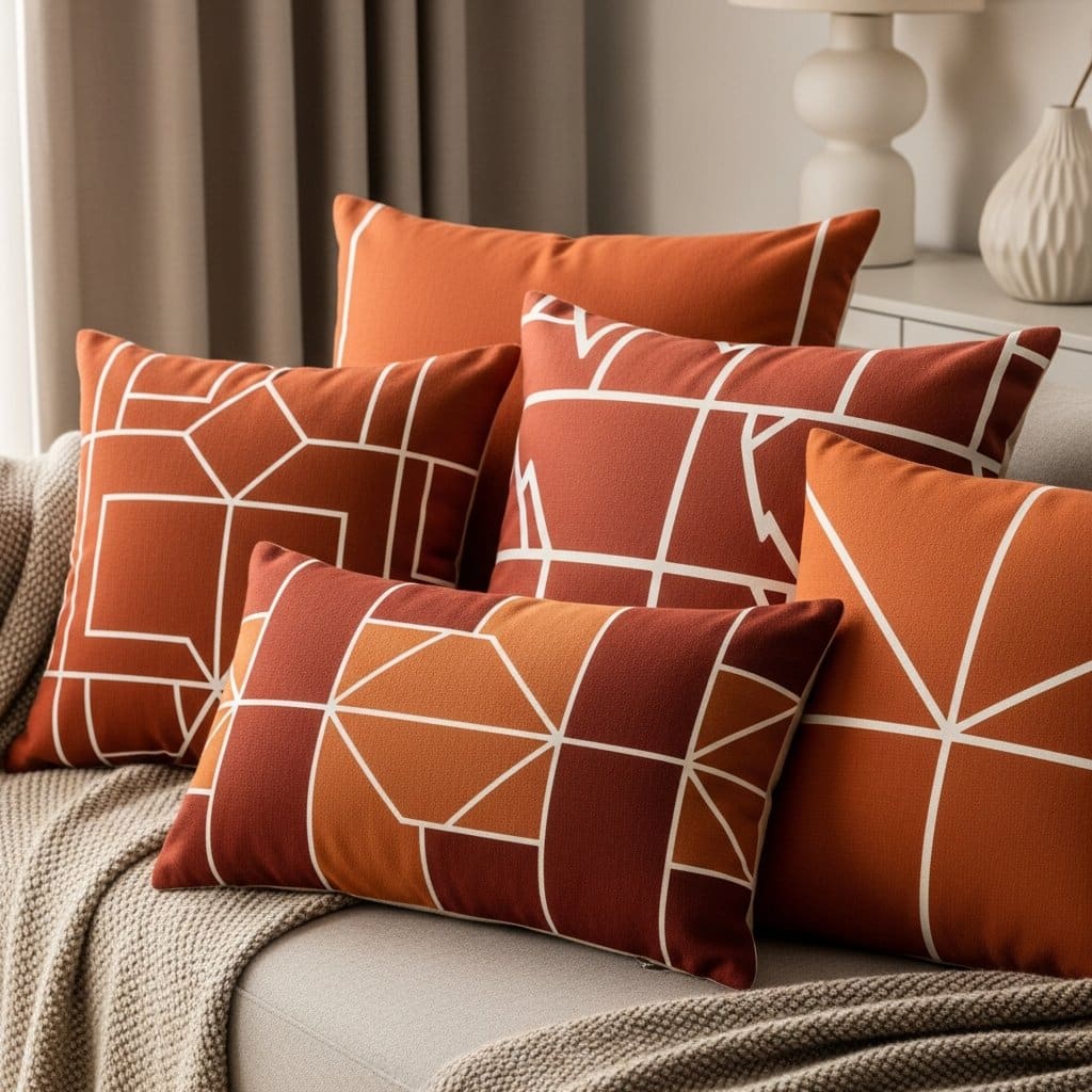 Almofadas Geométricas: Como Escolher e Usar para Transformar a Decoração com Estilo e Conforto