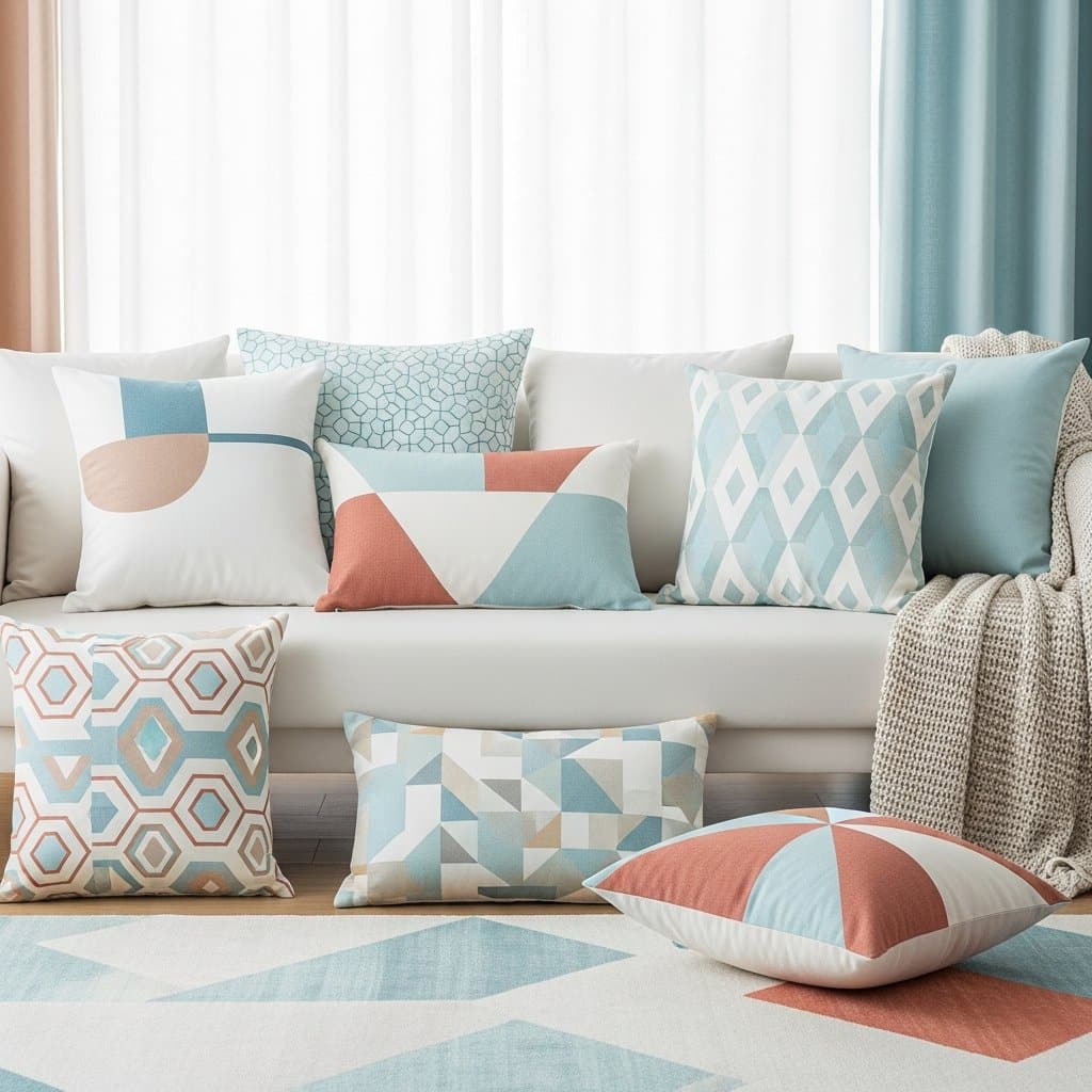 Almofadas Geométricas: Como Escolher e Usar para Transformar a Decoração com Estilo e Conforto