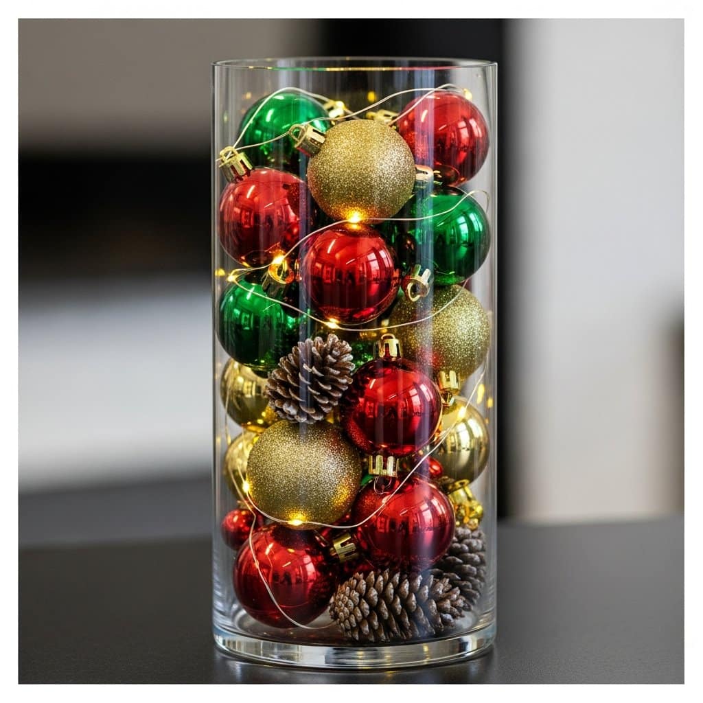 Inspirações Criativas para Montar Arranjos de Natal em Vasos de Vidro