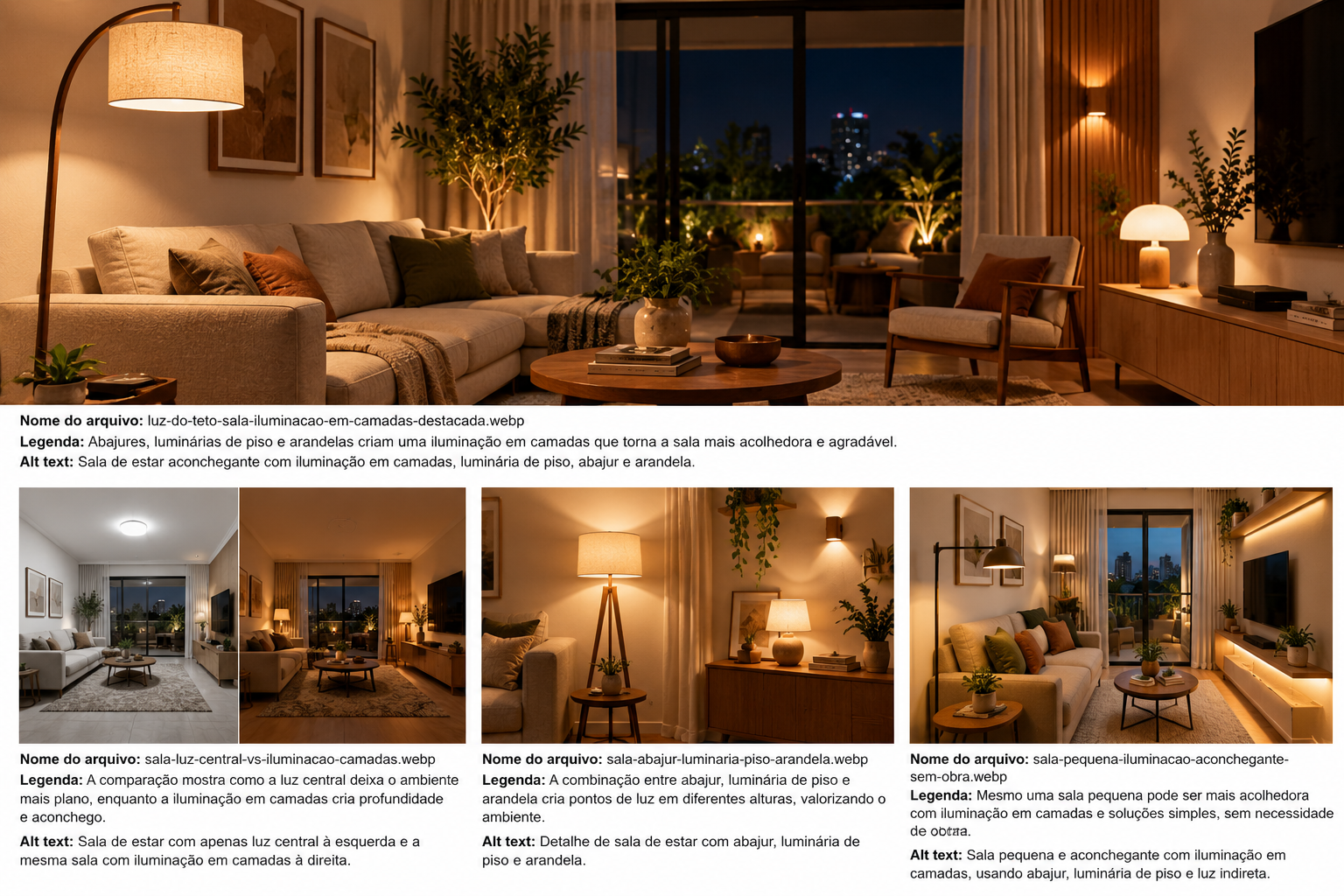 Por que sua sala parece mais aconchegante quando você apaga a luz do teto? 2 A luz central ilumina o ambiente de forma ampla, mas pode reduzir contraste e profundidade quando trabalha sozinha.