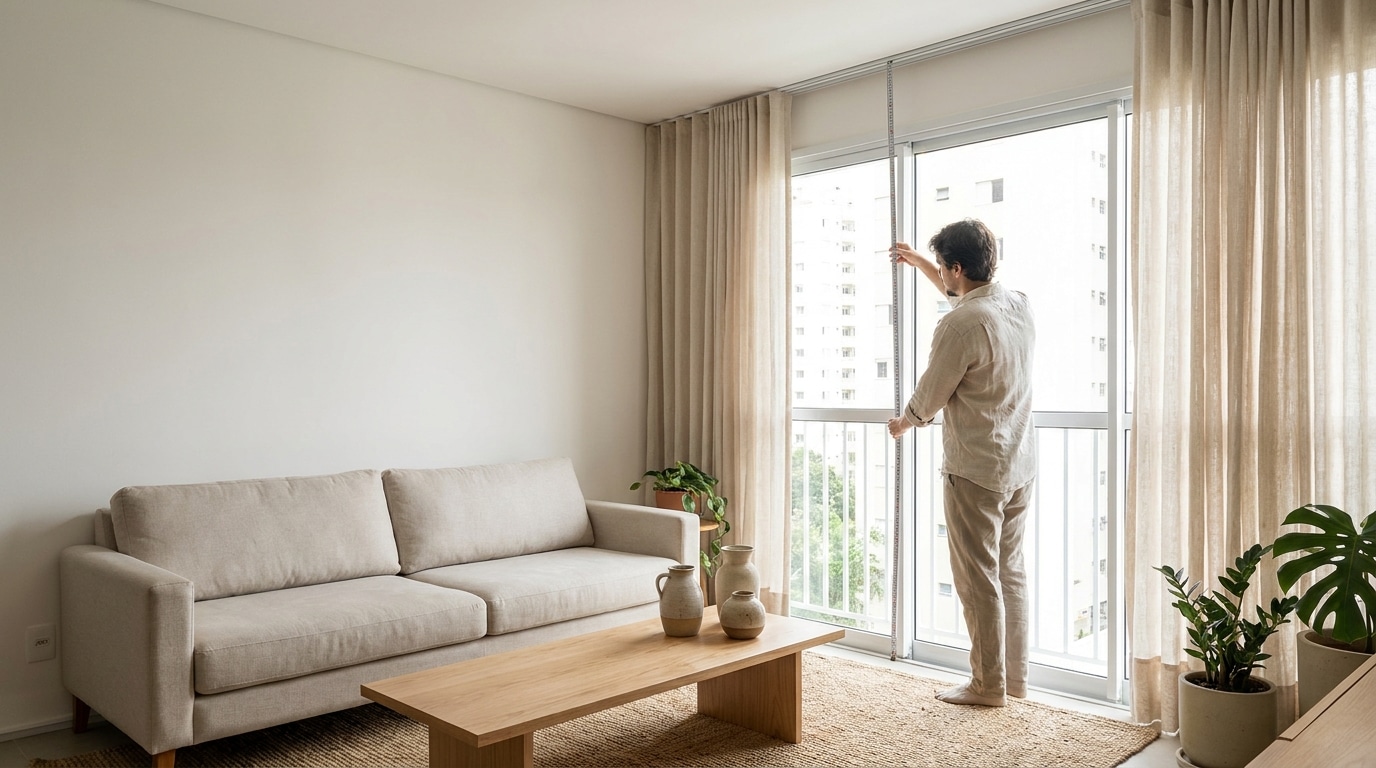 Como medir cortina para sala: largura, altura e caimento sem erro 1 Como medir cortina para sala: largura, altura e caimento sem erro