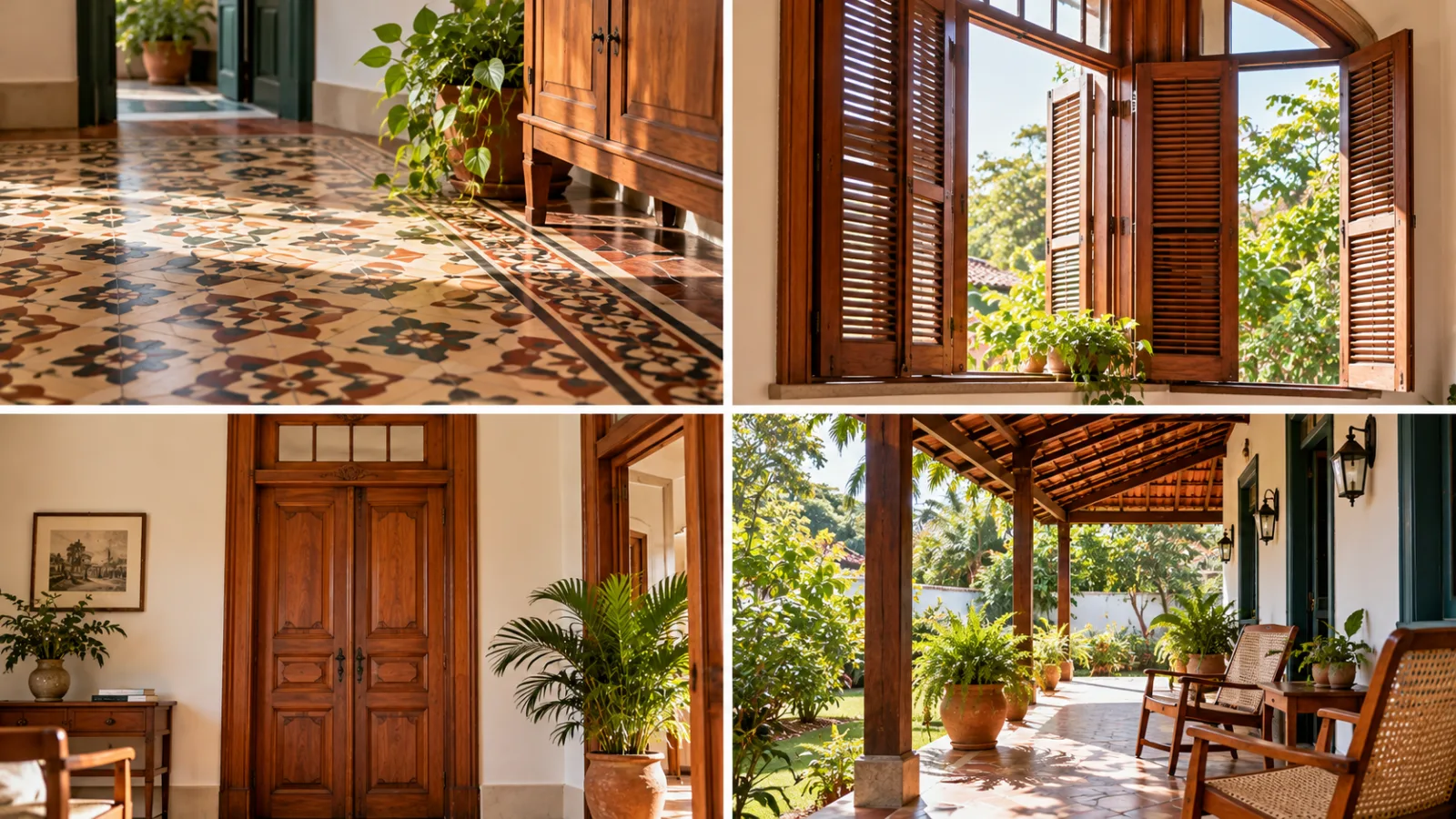 4 detalhes das casas antigas que fazem falta nos interiores de hoje 2 Janela de madeira com venezianas abertas e vista para o jardim