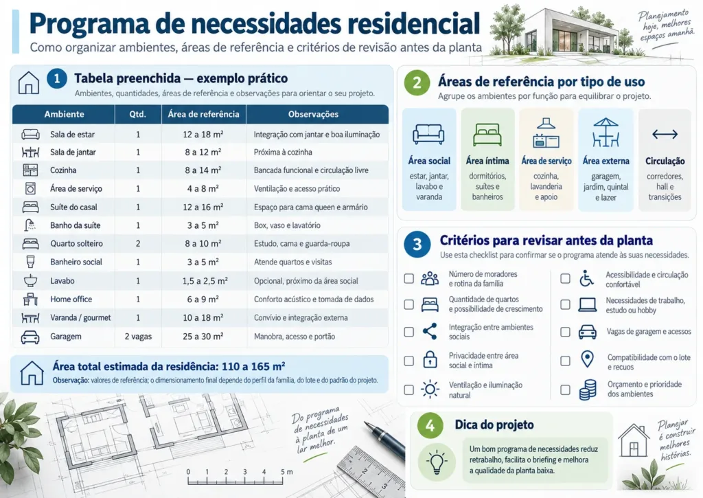 programa de necessidades residencial