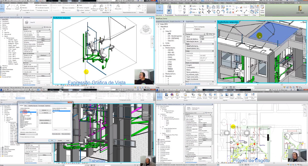 Curso de Revit MEP Elétrica e Hidráulica.