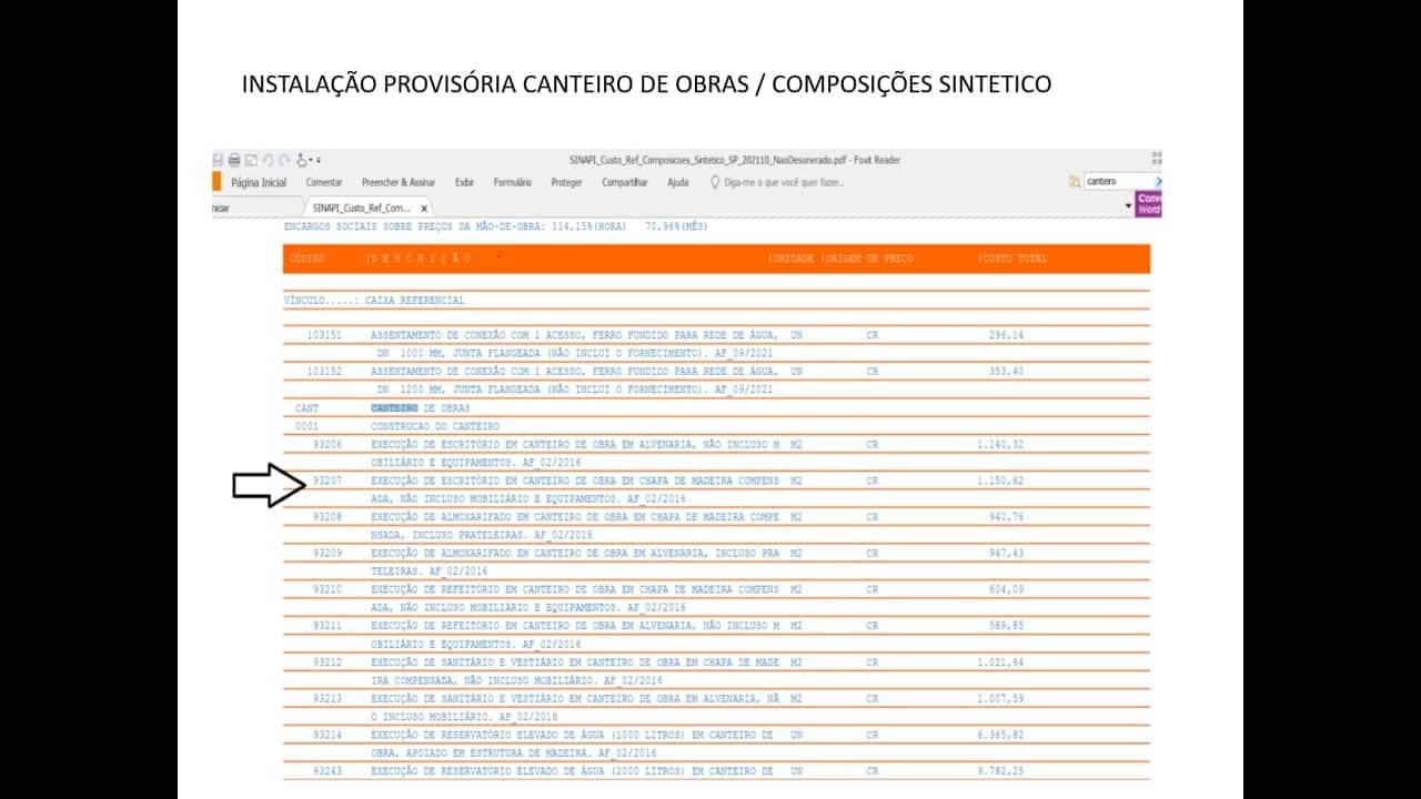 modelo de orçamento de obra