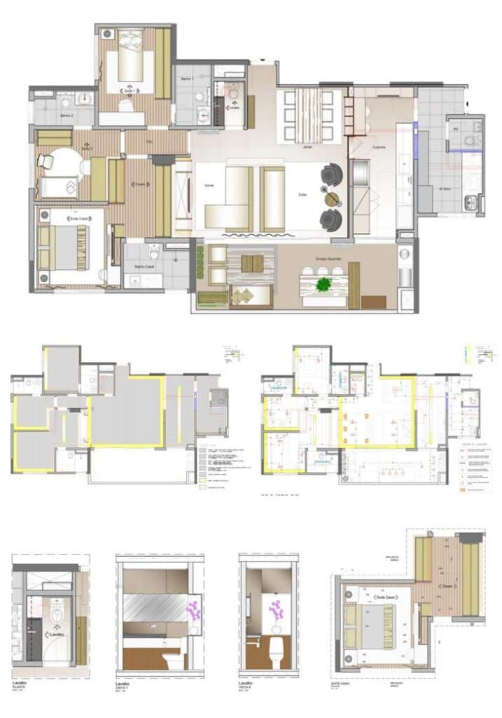Plantas para Reforma de Apartamento feitas no ARCHICAD Plantas para Reforma de Apartamento feitas no ARCHICAD